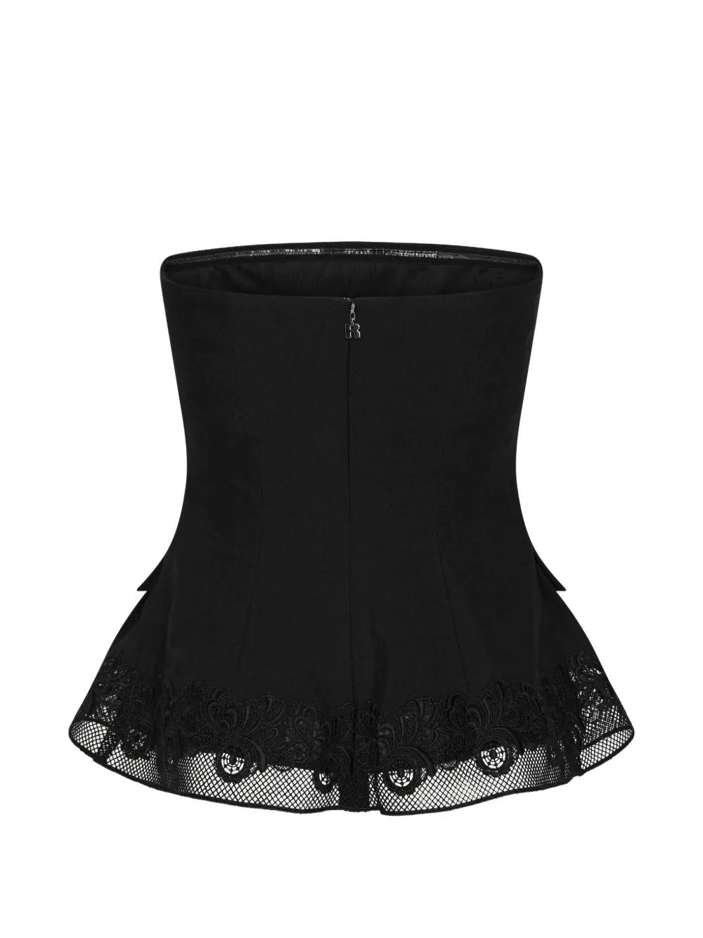 ROTATE BIRGER CHRISTENSEN Peplum bustier top Zwart