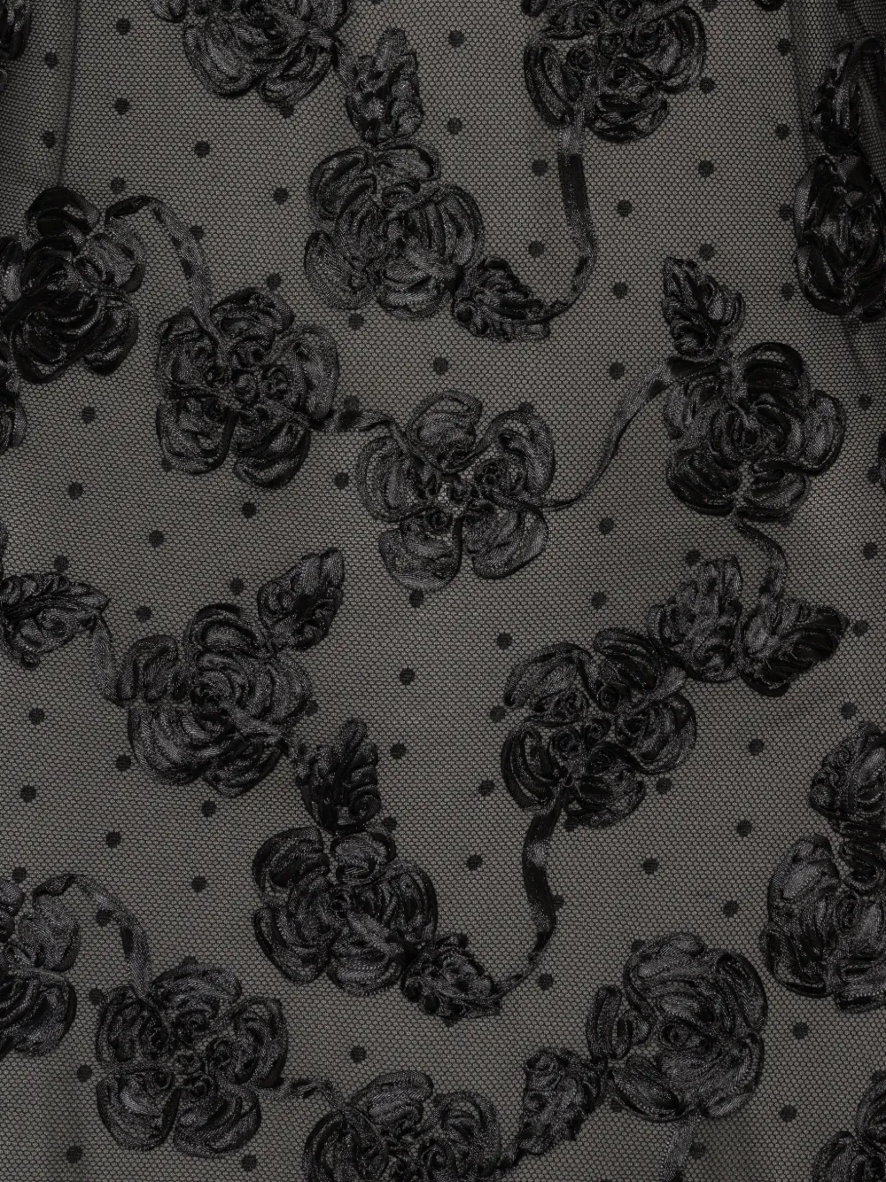 ROTATE BIRGER CHRISTENSEN Mesh LS mini-jurk met bloemen Zwart