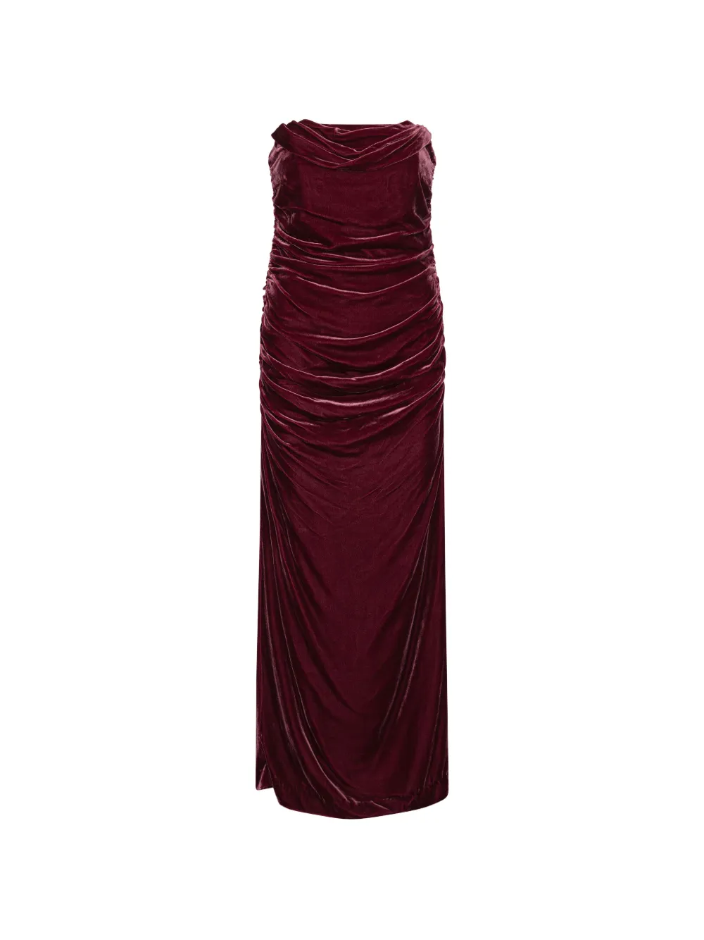 ROTATE BIRGER CHRISTENSEN silk velvet ruched dress