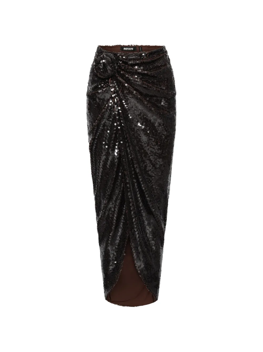 ROTATE BIRGER CHRISTENSEN Gonna con paillettes e dettaglio drappeggiato - Nero