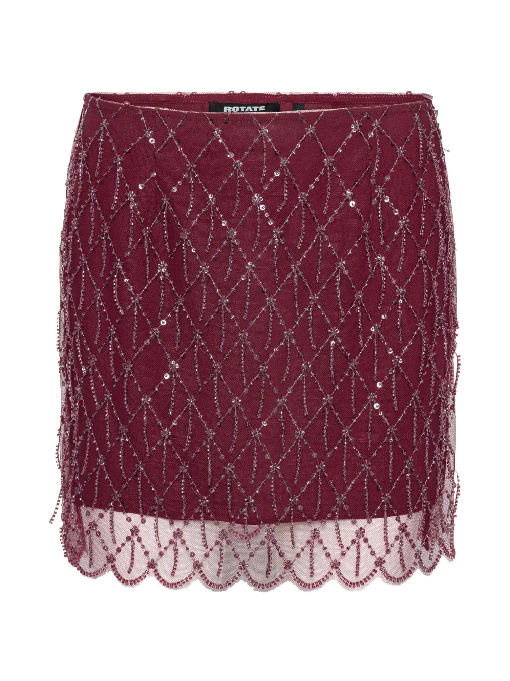 ROTATE BIRGER CHRISTENSEN sequins mini skirt dark red - Rosso