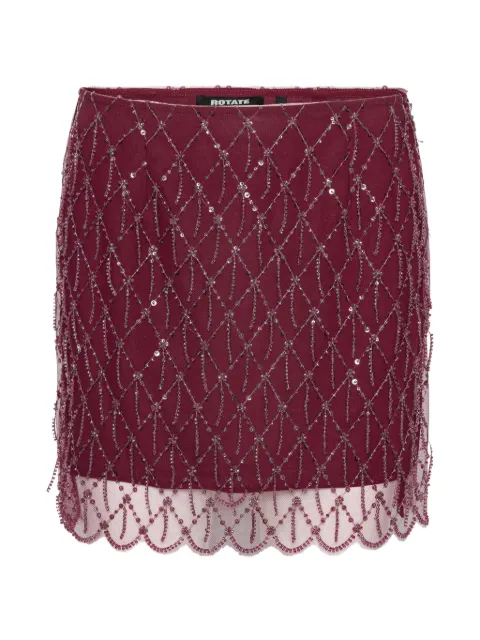 ROTATE BIRGER CHRISTENSEN sequins mini skirt dark red