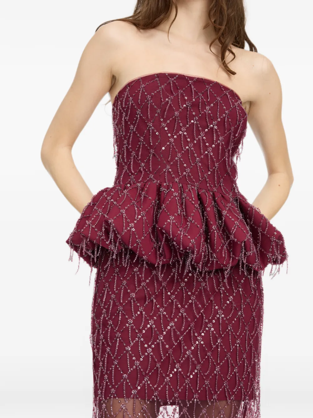ROTATE BIRGER CHRISTENSEN Mini-rok met pailletten Rood