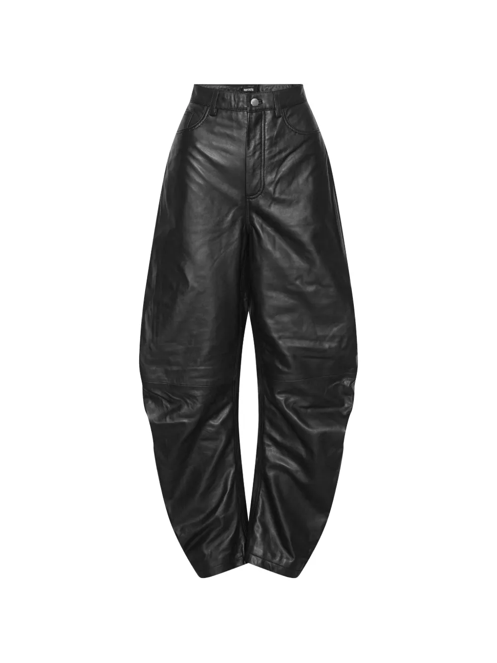 Rotate Birger Christensen Barrel-leg Leather Pants Black