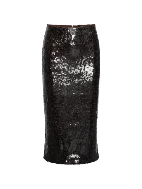 ROTATE BIRGER CHRISTENSEN sequins pencil skirt dark brown
