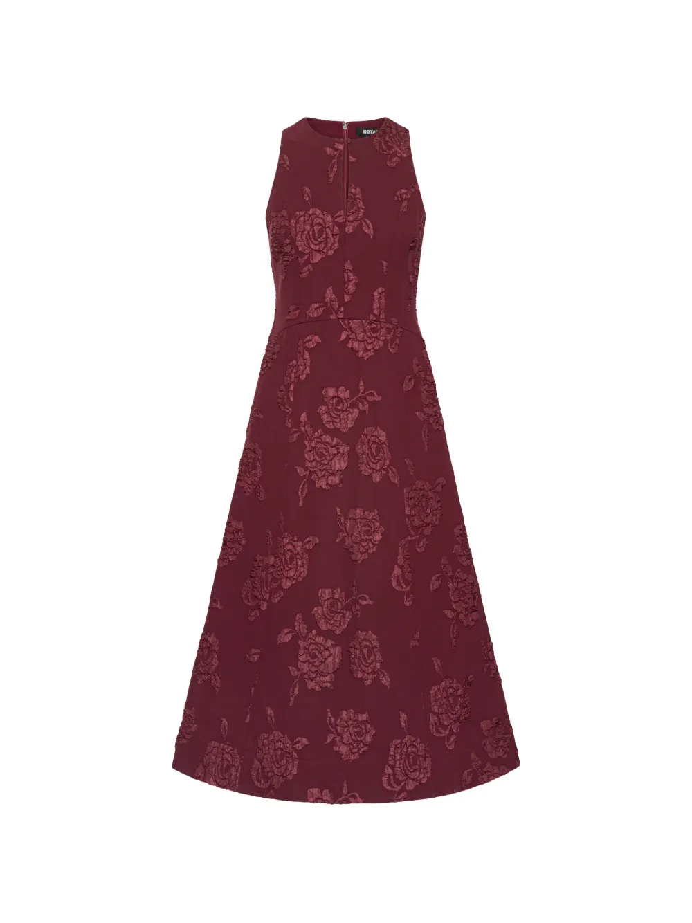 ROTATE BIRGER CHRISTENSEN jacquard flared dress dark red - Rosso