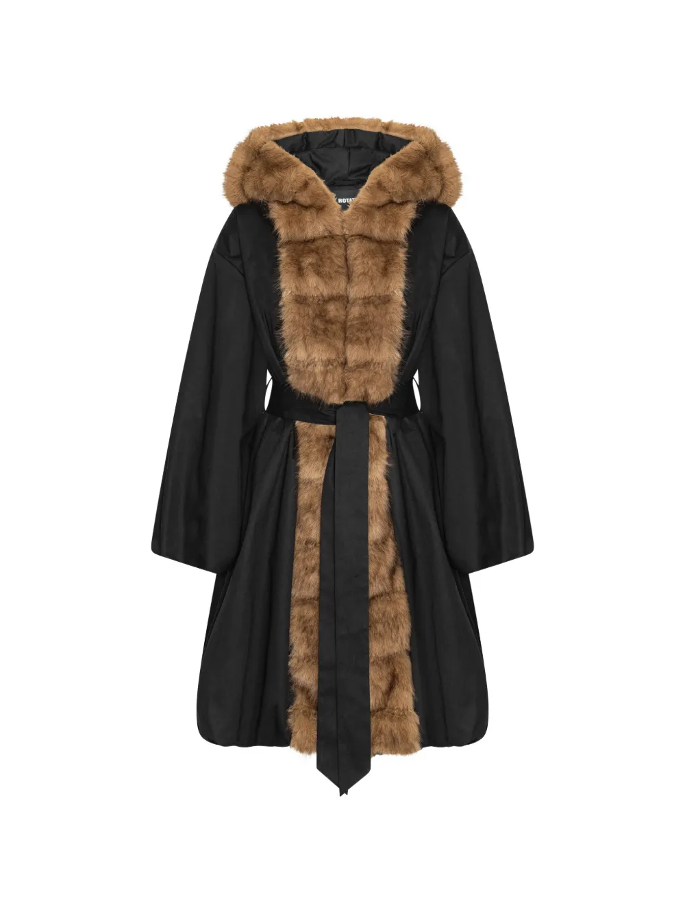 ROTATE BIRGER CHRISTENSEN faux-fur collar coat - Schwarz