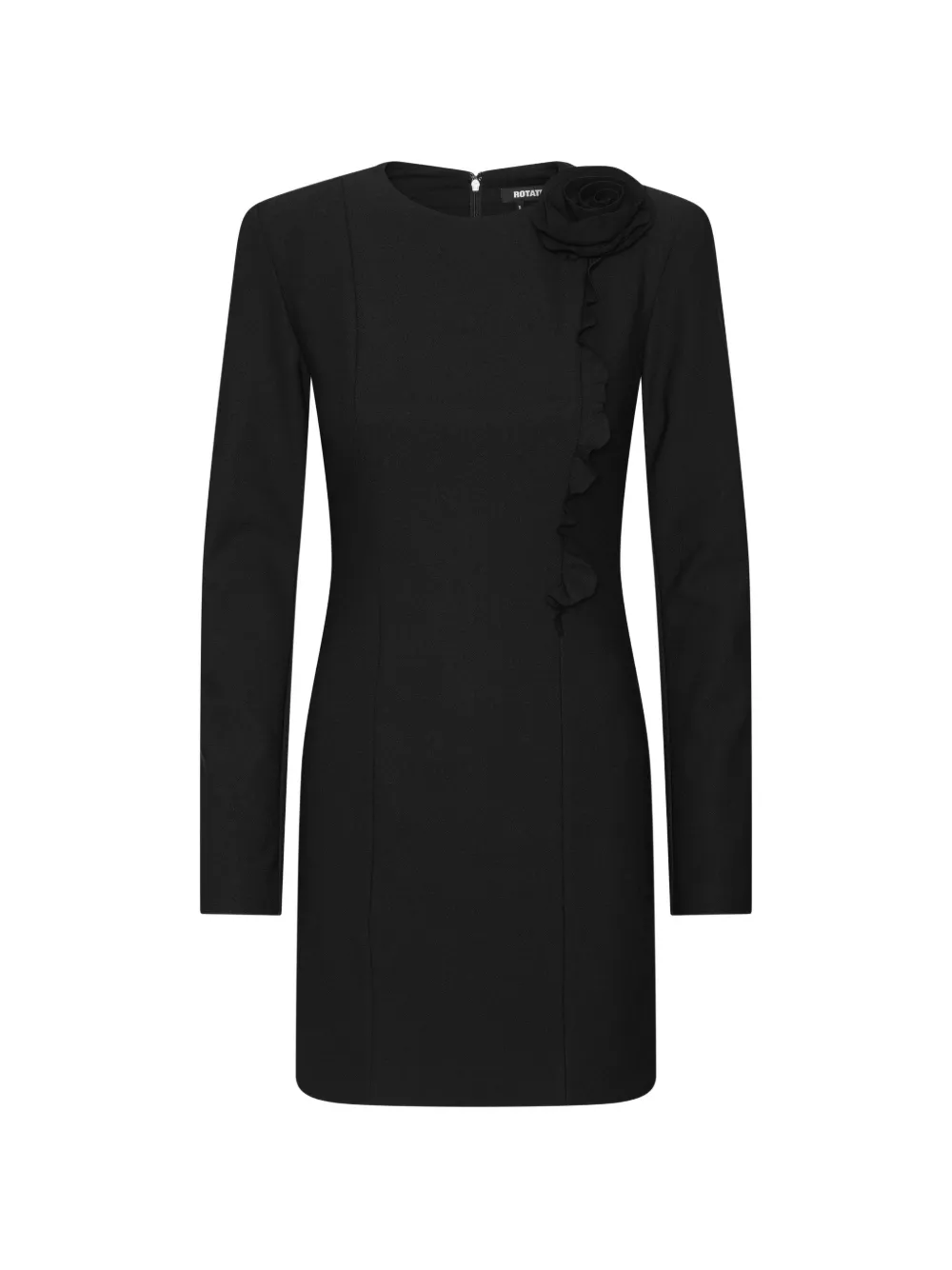ROTATE BIRGER CHRISTENSEN crepe mini long-sleeves flower dress black - Schwarz