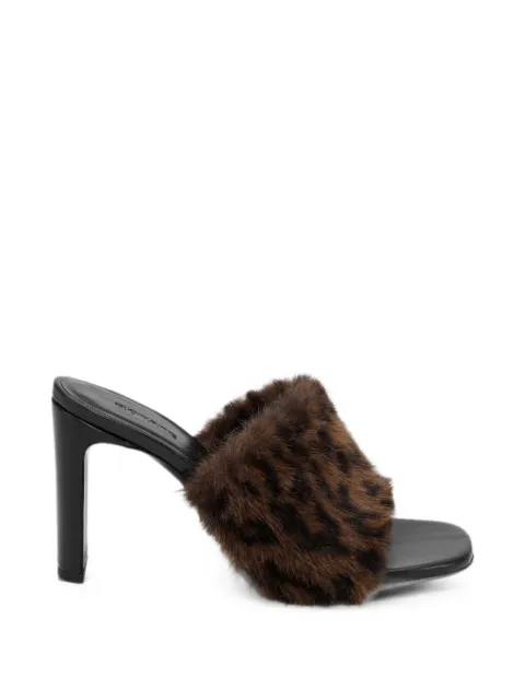 ROTATE BIRGER CHRISTENSEN leather mules faux-fur leo