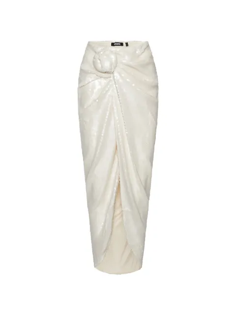 ROTATE BIRGER CHRISTENSEN sequins knot skirt in white