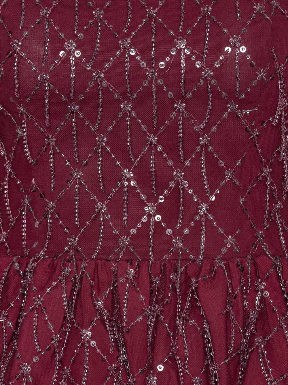 ROTATE BIRGER CHRISTENSEN Peplum top verfraaid met kralen Rood