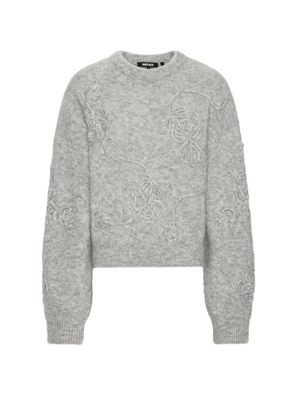 ROTATE BIRGER CHRISTENSEN Maglione con motivo tridimensionale a fiori - Grigio