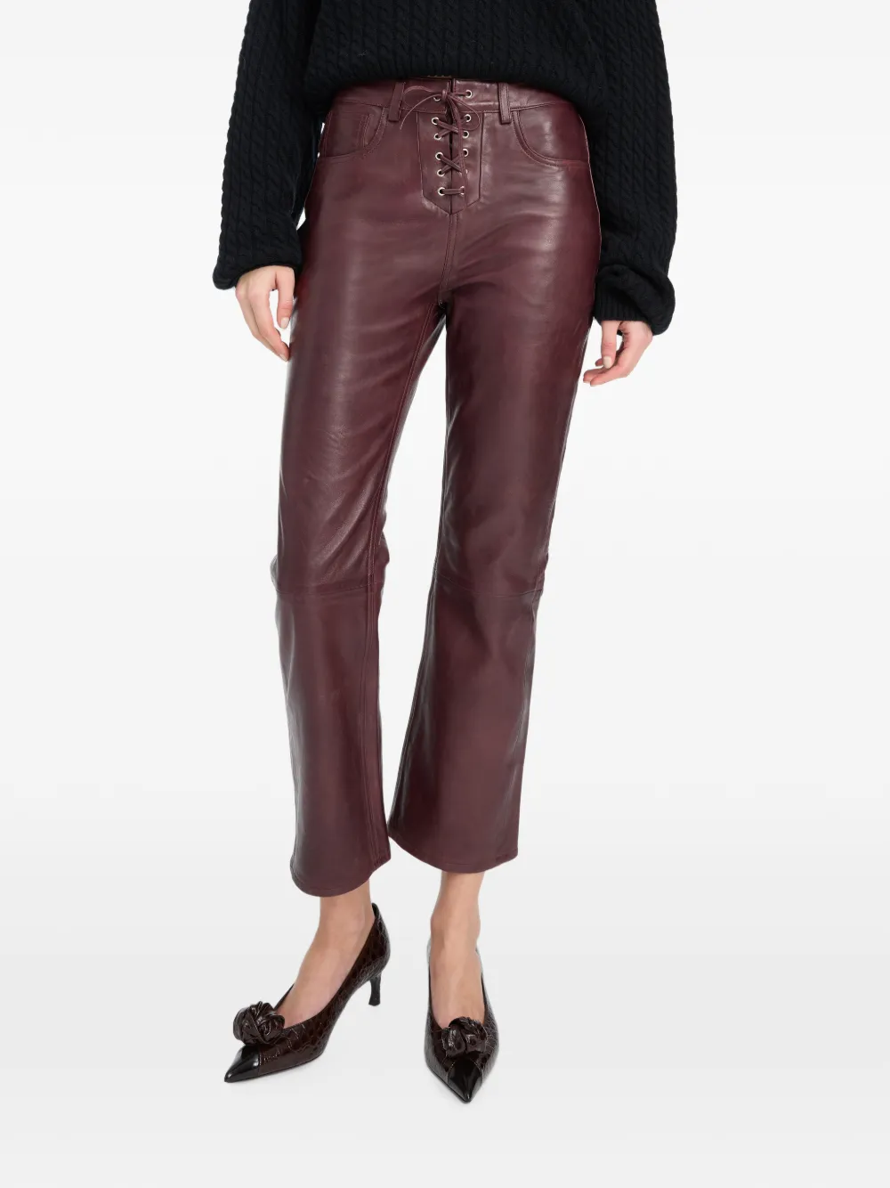 ROTATE BIRGER CHRISTENSEN Flared broek met veters Rood