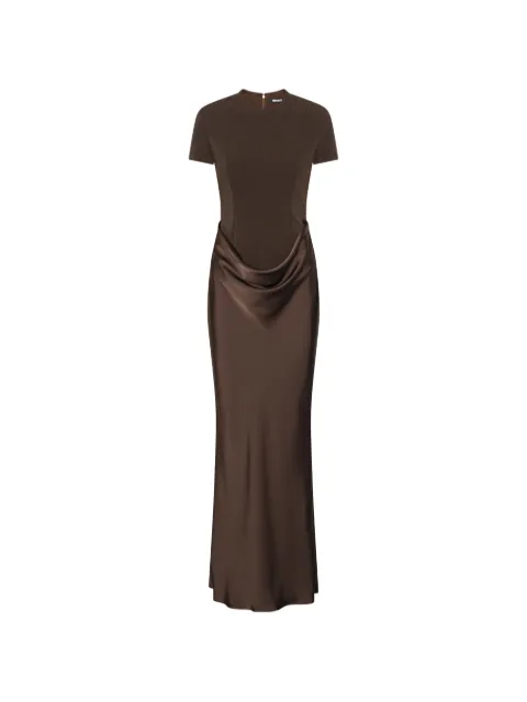 ROTATE BIRGER CHRISTENSEN capsleeve draped maxi dark brown