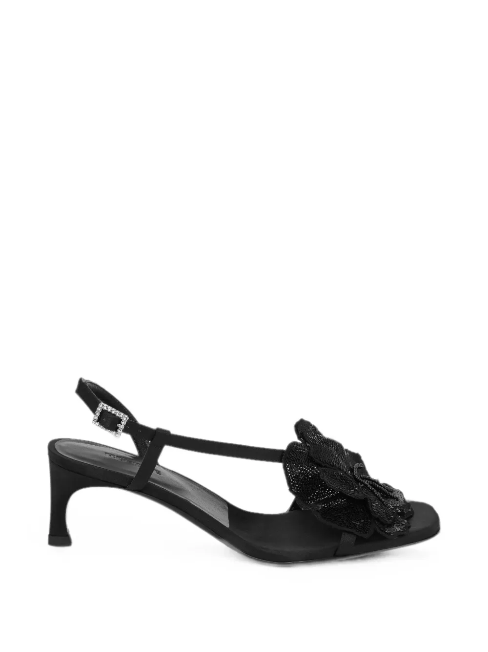 ROTATE BIRGER CHRISTENSEN satin flower sandals black - Schwarz