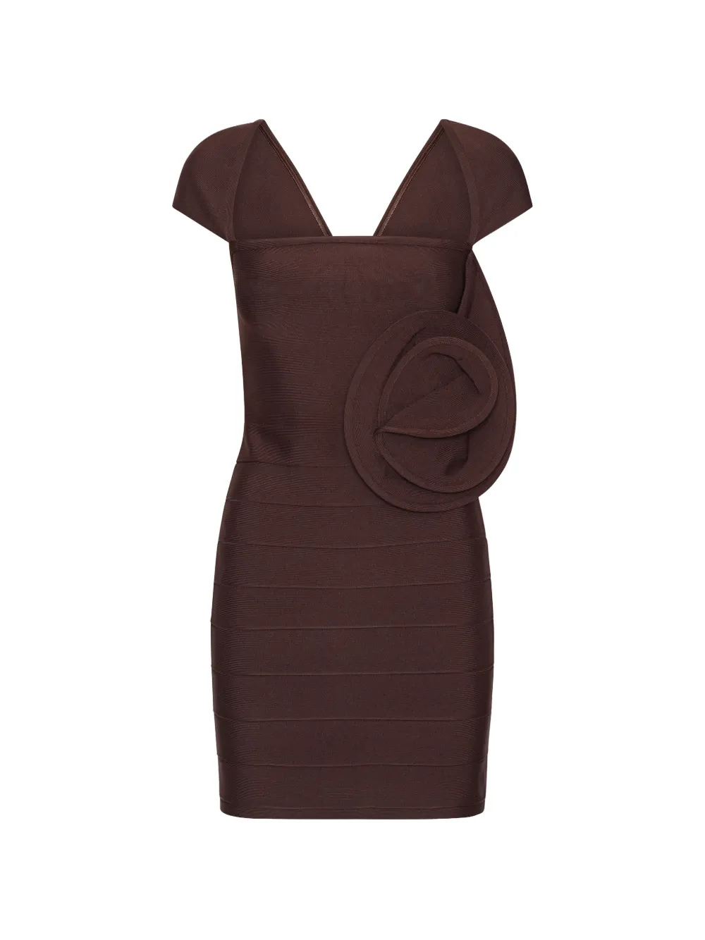 ROTATE BIRGER CHRISTENSEN rose cap-sleeve mini dress dark brown - Marrone