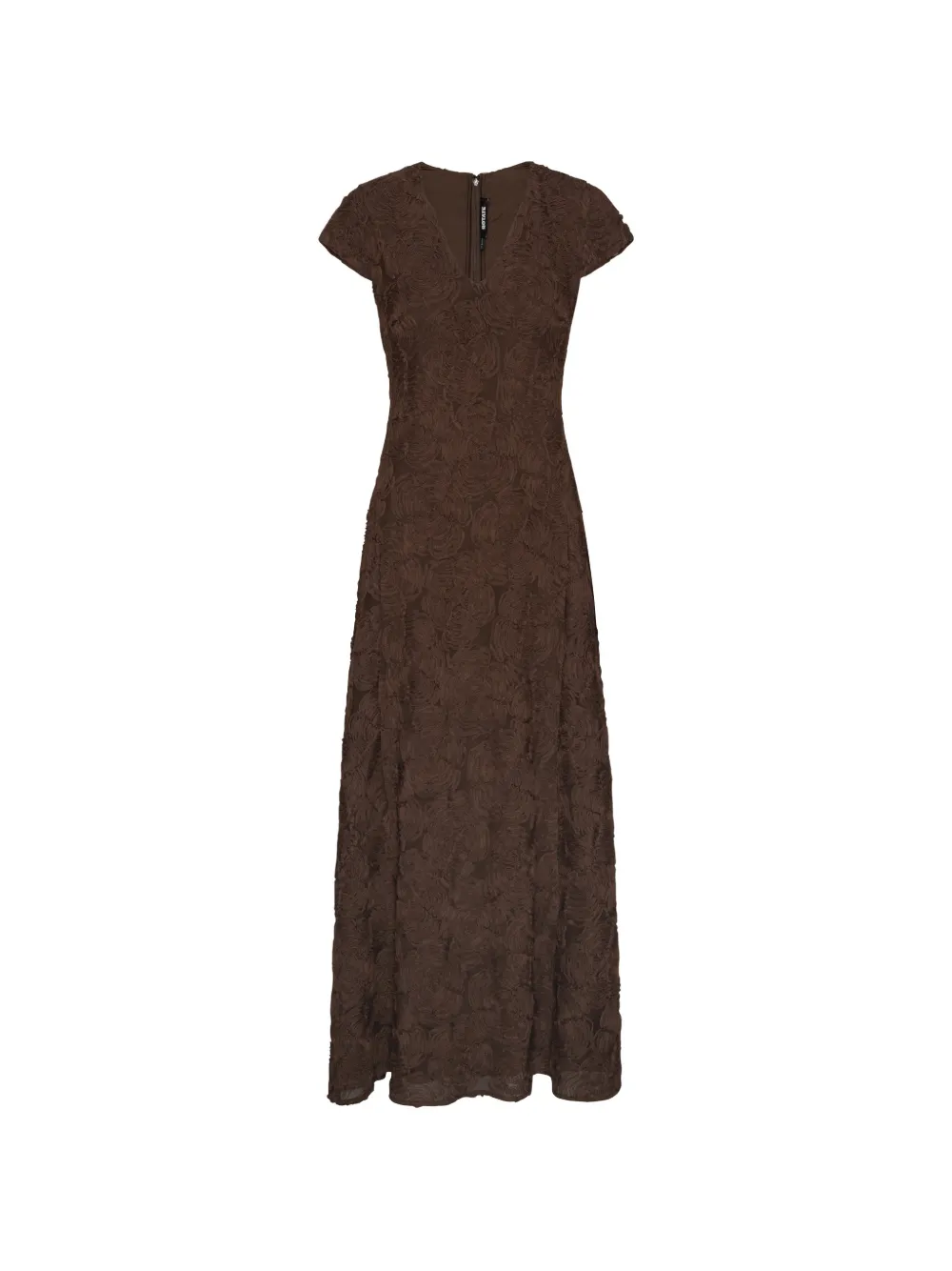 ROTATE BIRGER CHRISTENSEN flower-mesh sleeveless maxi dress dark brown - Marrone