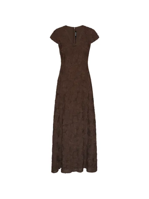 ROTATE BIRGER CHRISTENSEN flower-mesh sleeveless maxi dress dark brown