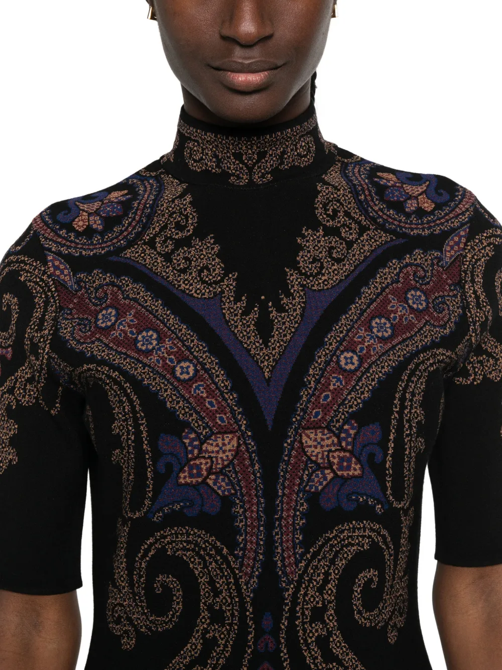 ETRO Midi-jurk met paisley-print Zwart
