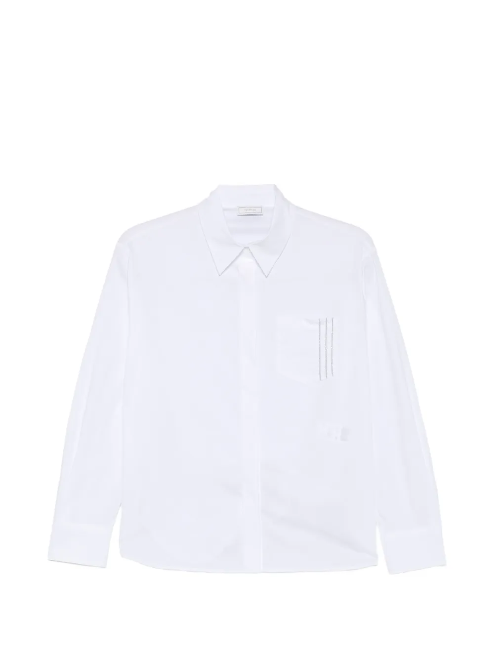 Peserico bead-embellished chest-pocket shirt - White