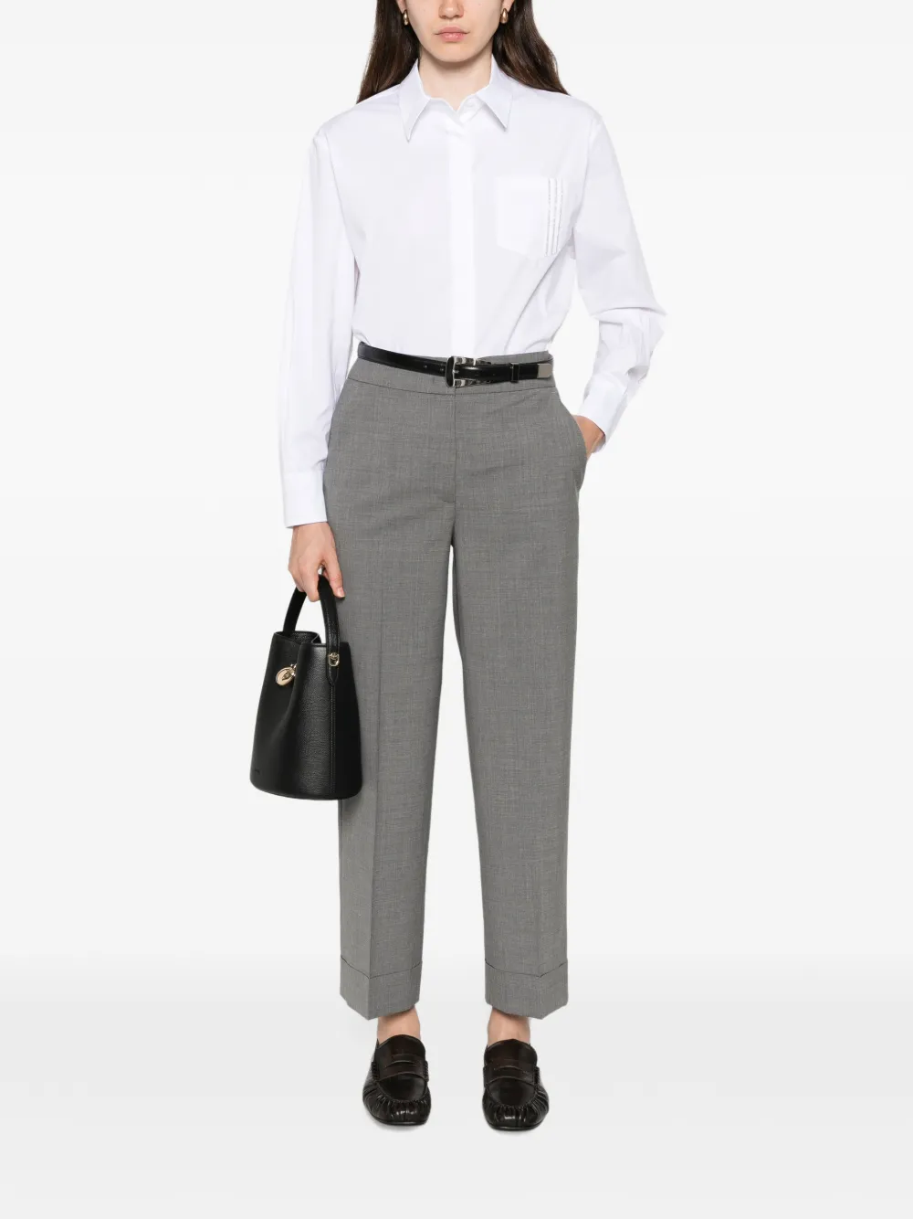 Peserico Blouse verfraaid met kralen en borstzak Wit