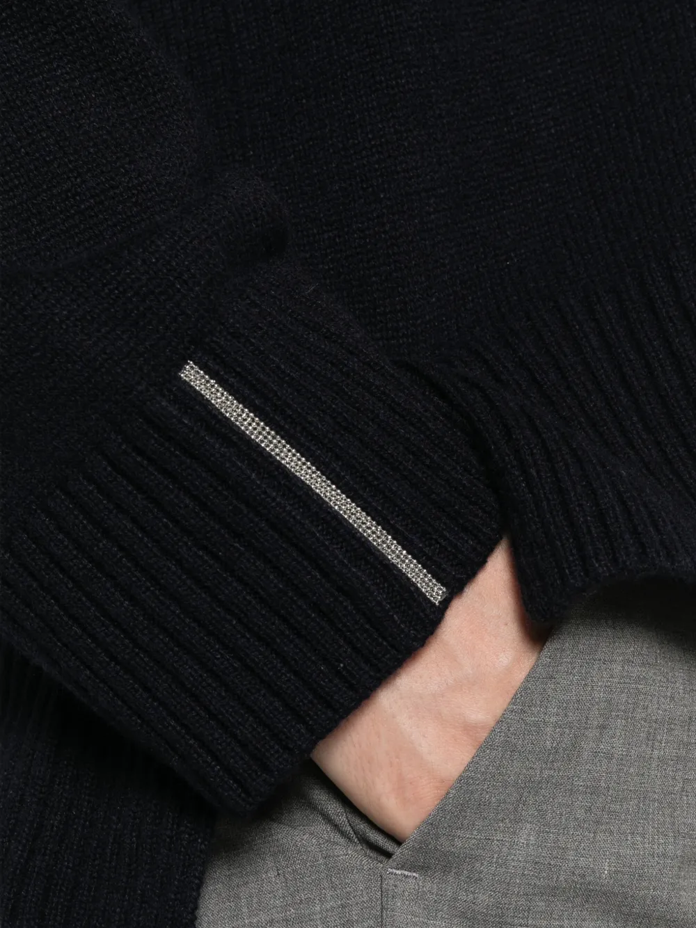 Peserico Trui met V-hals en geribbelde afwerking Blauw