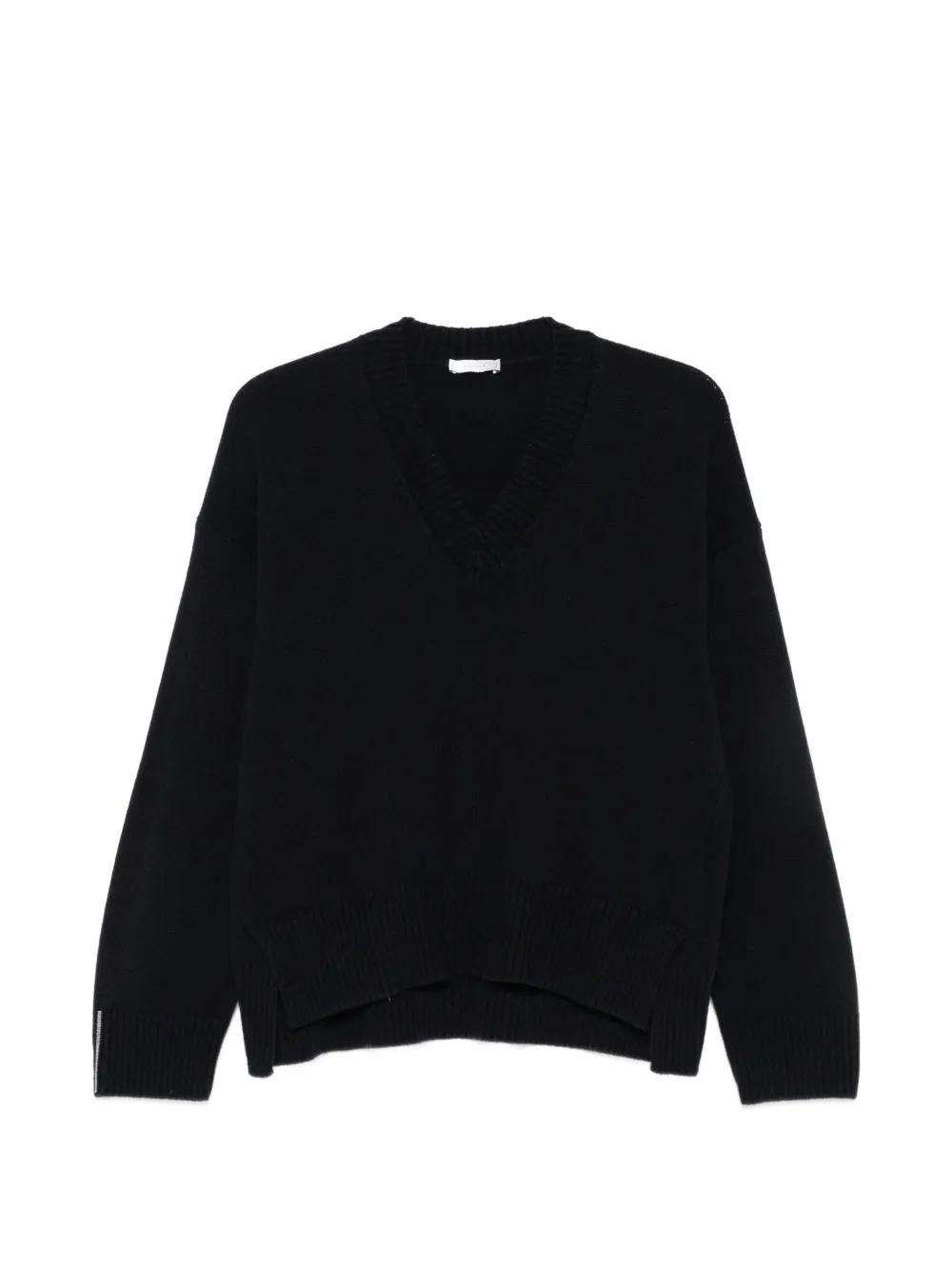 Peserico V-neck ribbed-trim jumper - Blu
