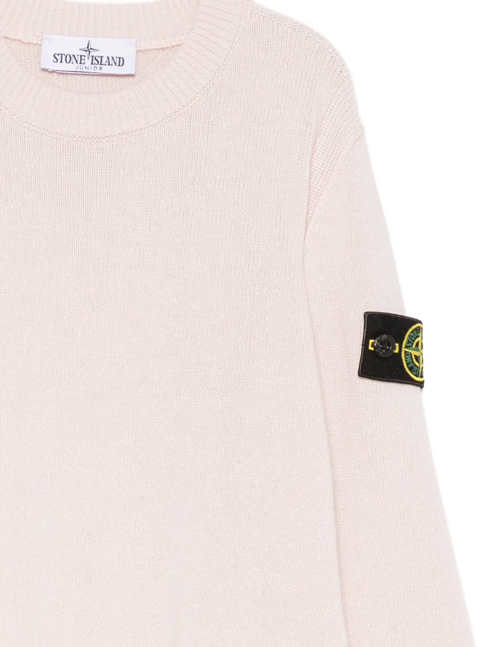Stone Island Junior Compass trui met logopatch Roze