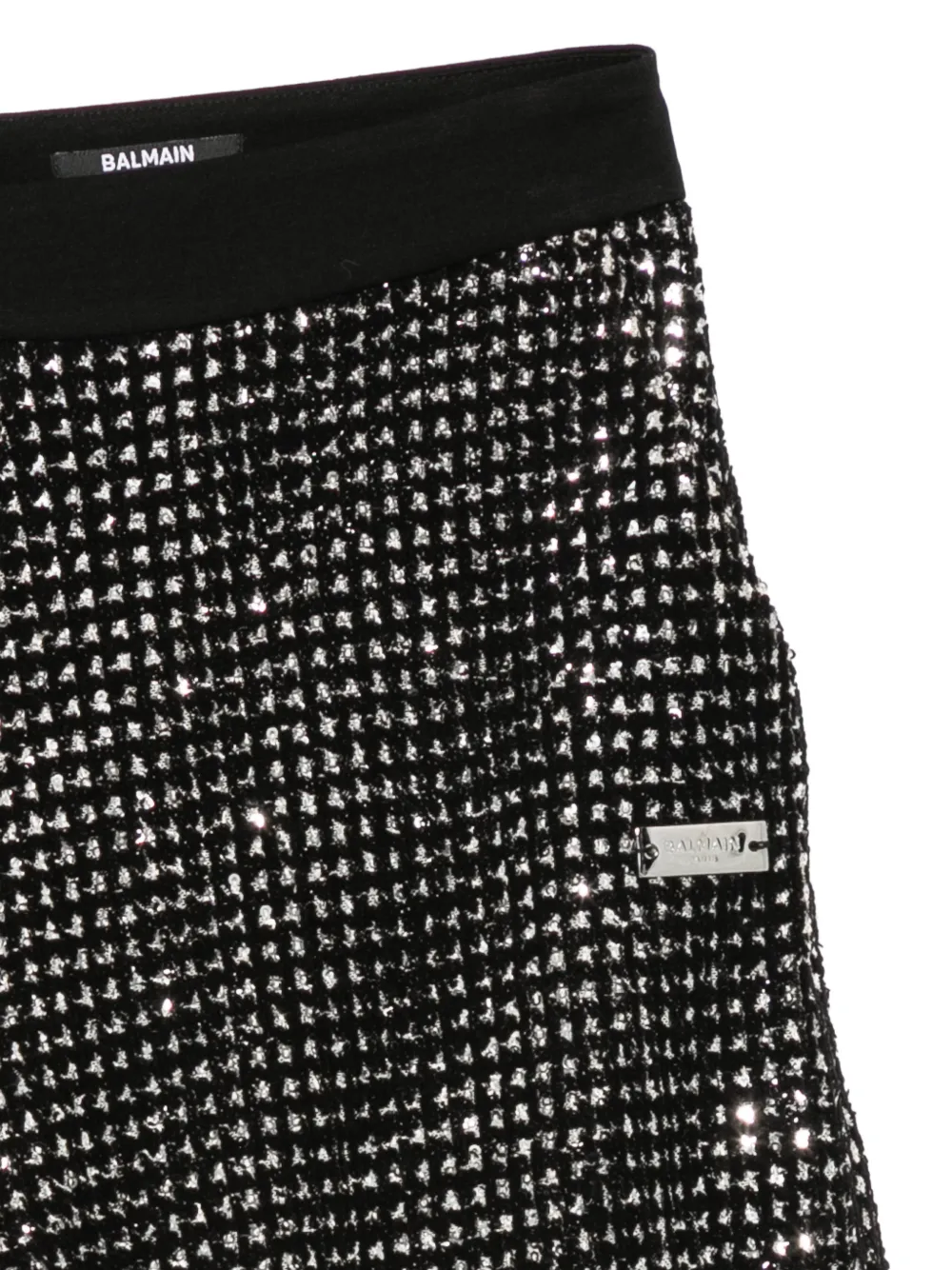 Balmain Kids Shorts verfraaid met pailletten en logoplakkaat Zwart