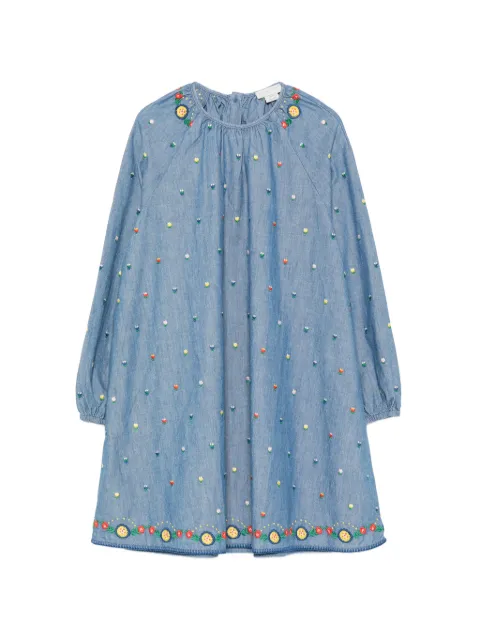 Stella McCartney Kids floral-embroidered denim dress