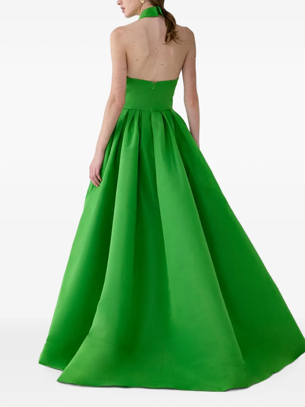 Carolina Herrera Maxi-jurk met halternek Groen