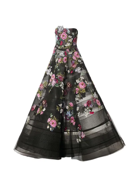 Carolina Herrera floral-embroidered maxi dress