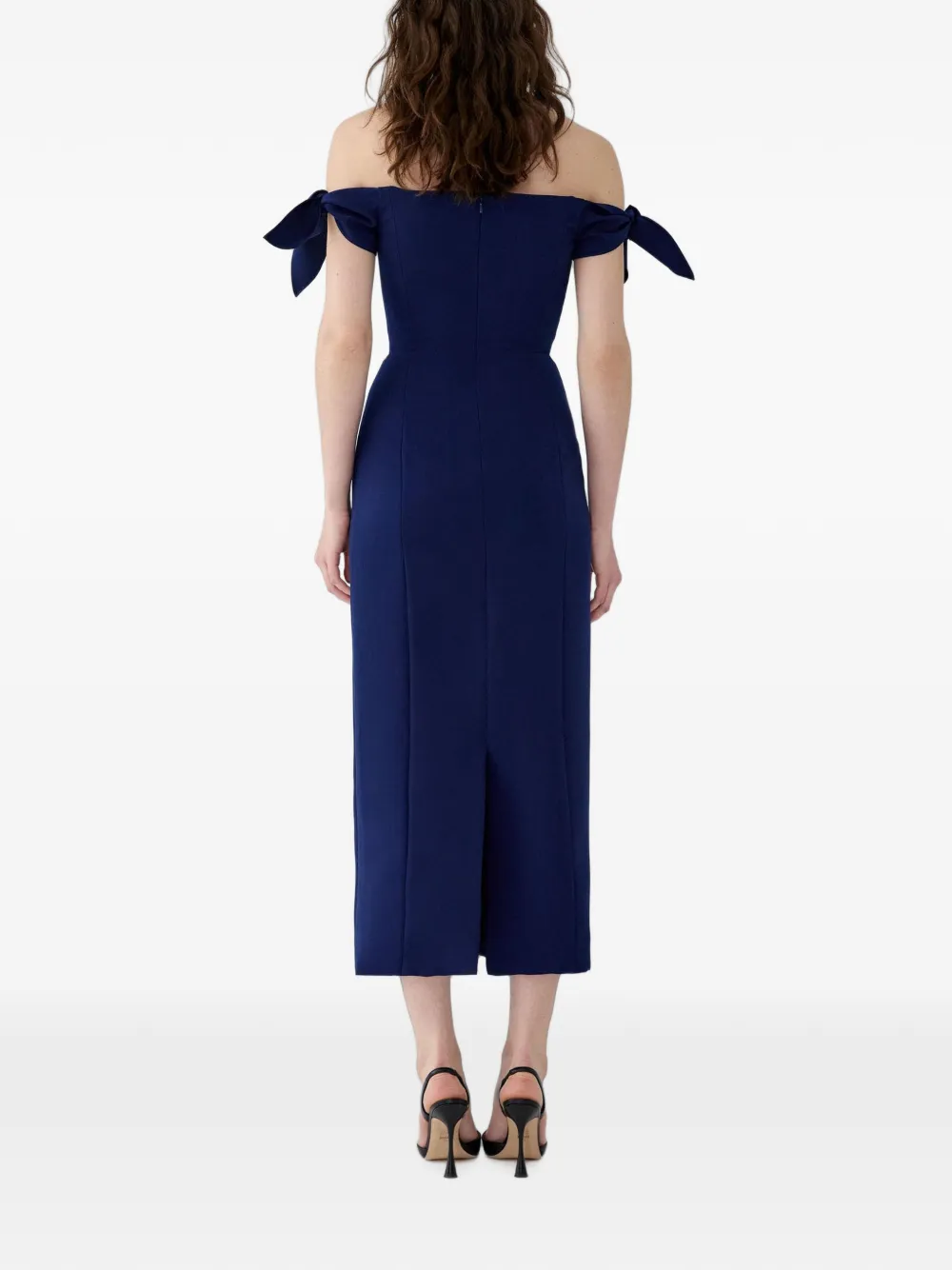 Carolina Herrera Off-shoulder midi-jurk Blauw