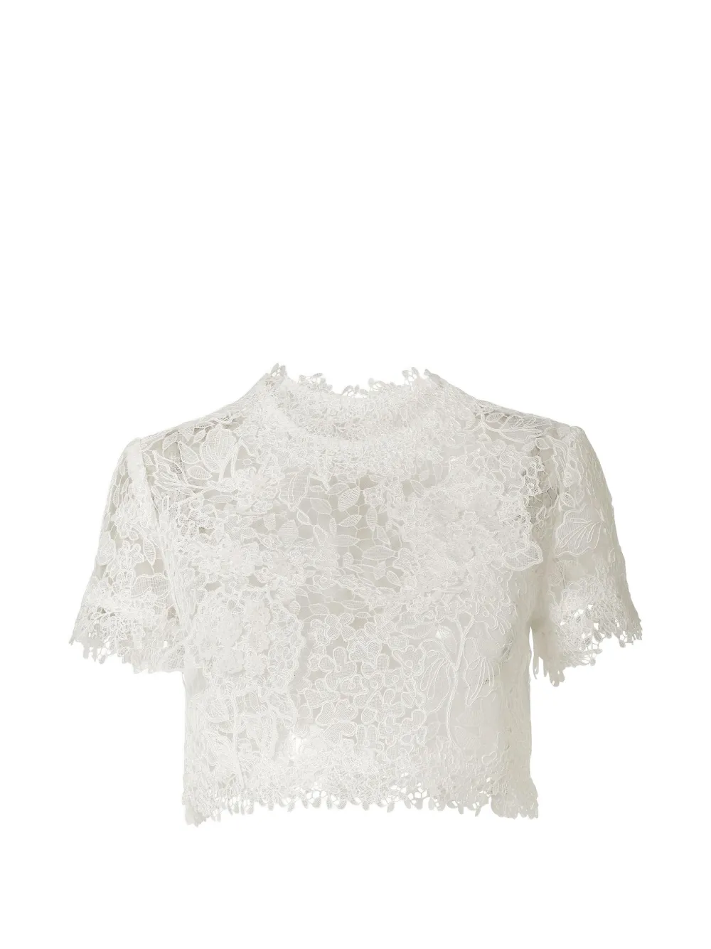 Carolina Herrera Hydrangea lace cropped top - White