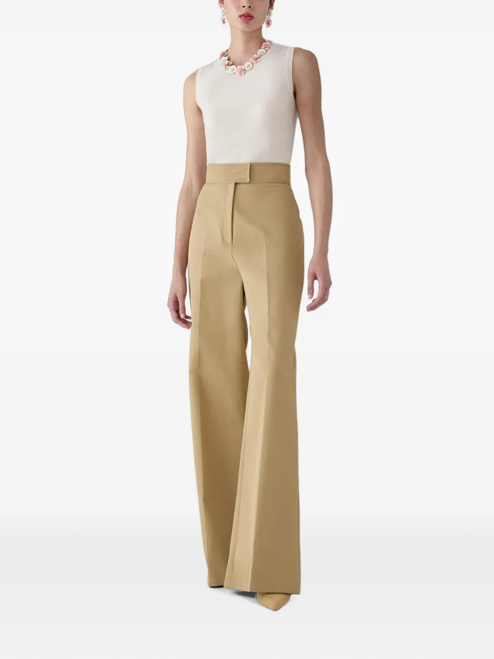 Carolina Herrera Kasjmier trui met ronde hals Beige