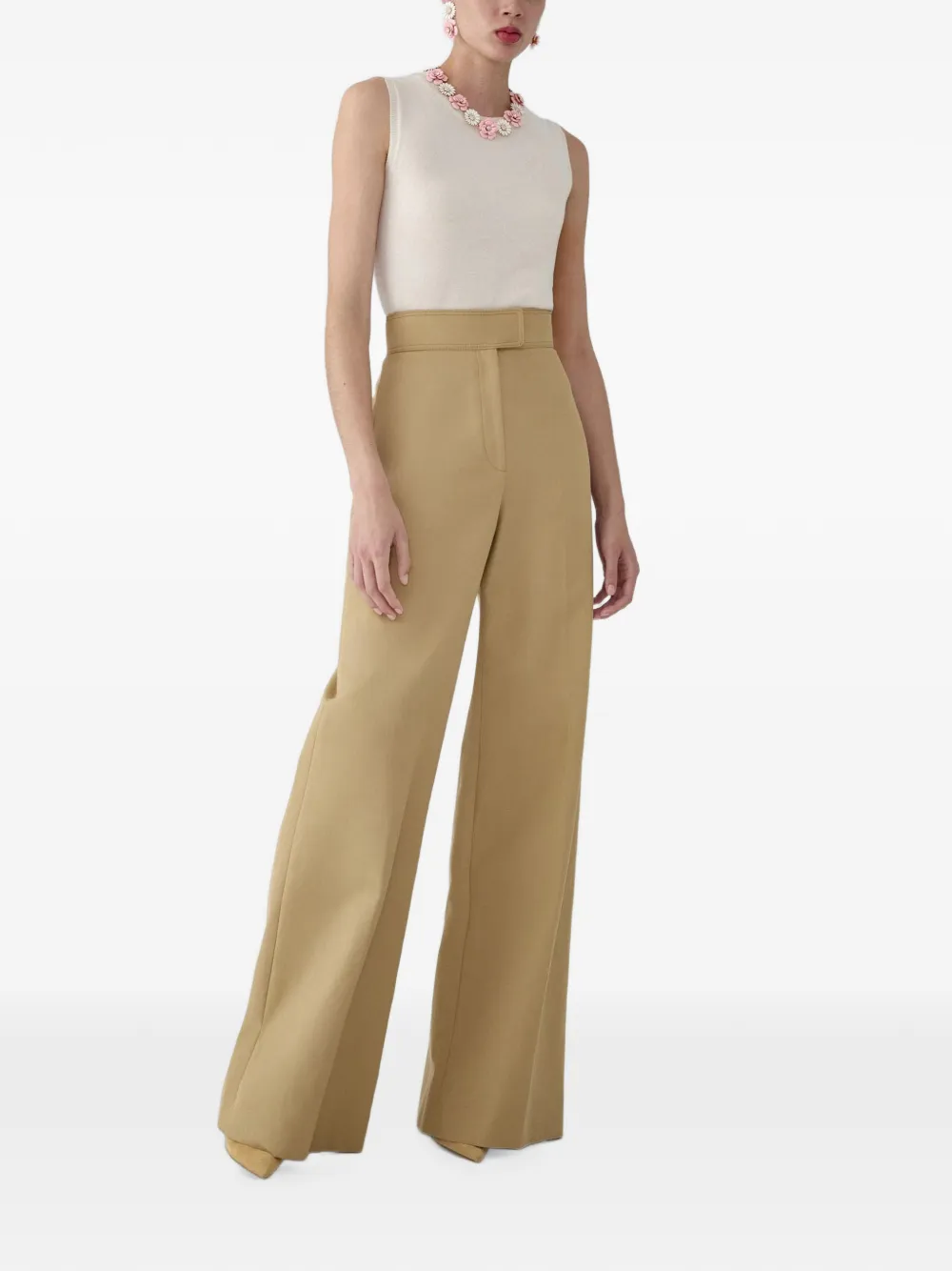 Carolina Herrera Kasjmier trui met ronde hals Beige