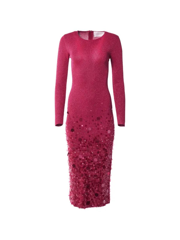 Carolina Herrera Paillette-embellished Midi Dress in Red