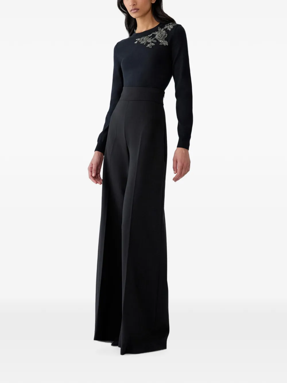Carolina Herrera Trui met geborduurde bloemen Zwart