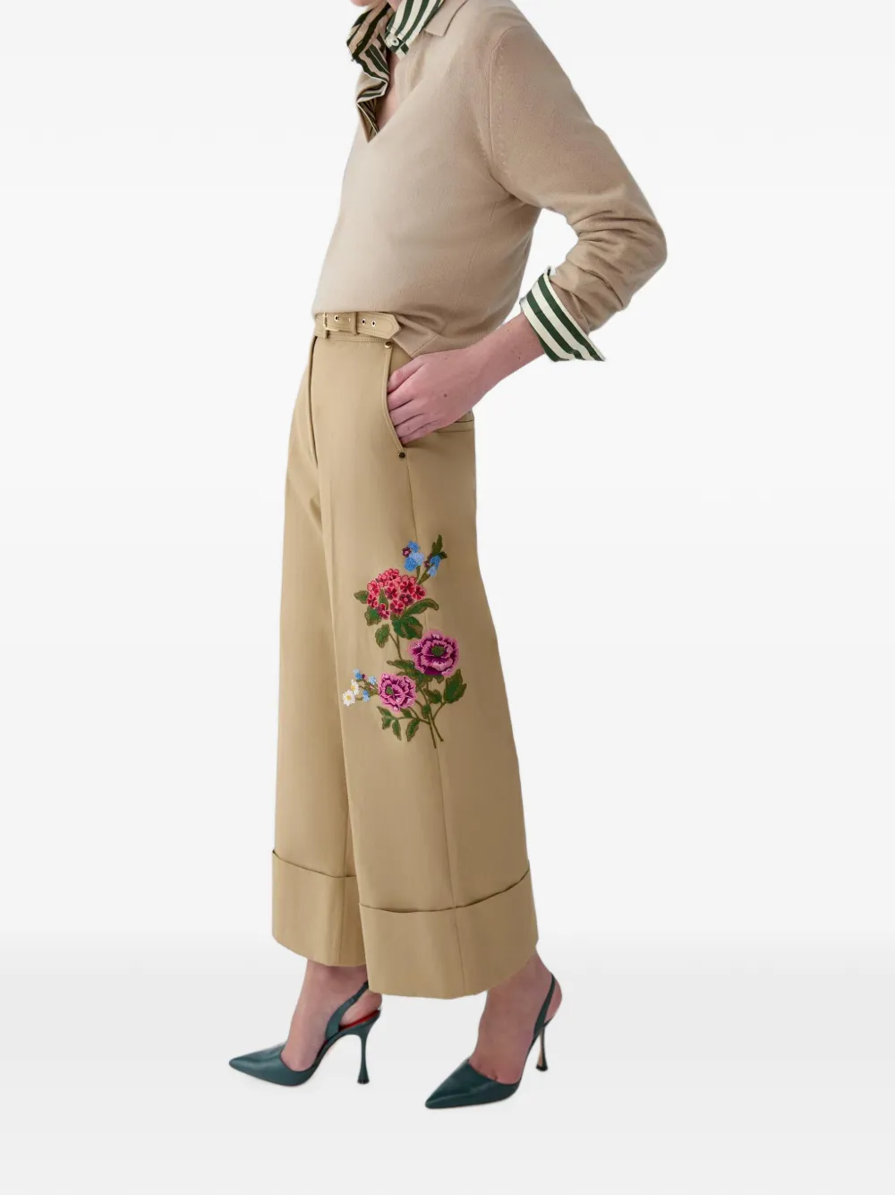 Carolina Herrera Trui met polokraag Beige