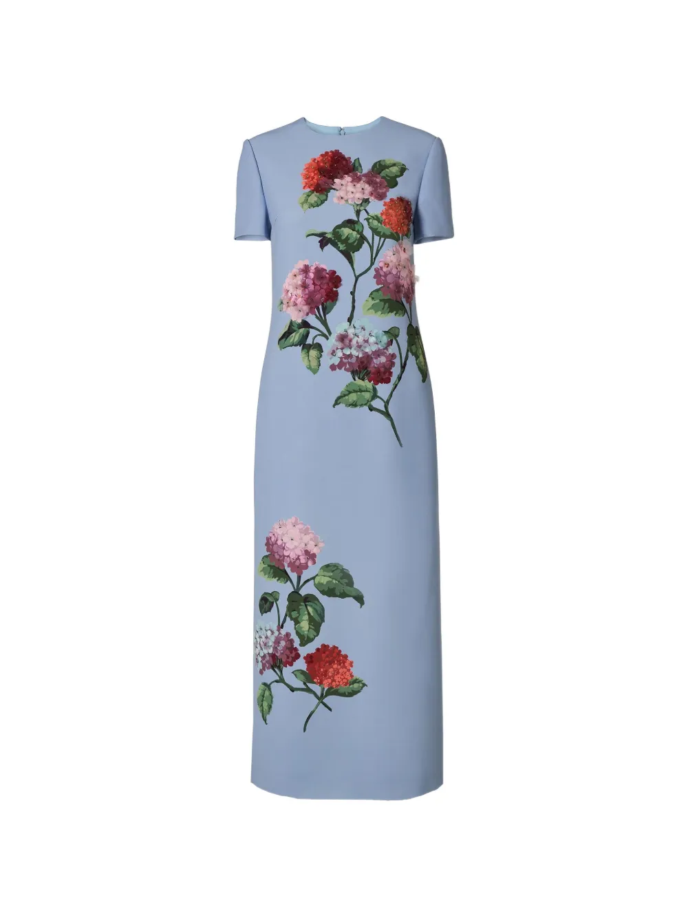 Carolina Herrera hydrangea-embroidered shift dress - Blue