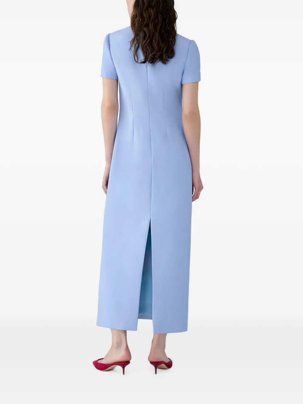 Carolina Herrera Shiftjurk met geborduurde hortensia Blauw