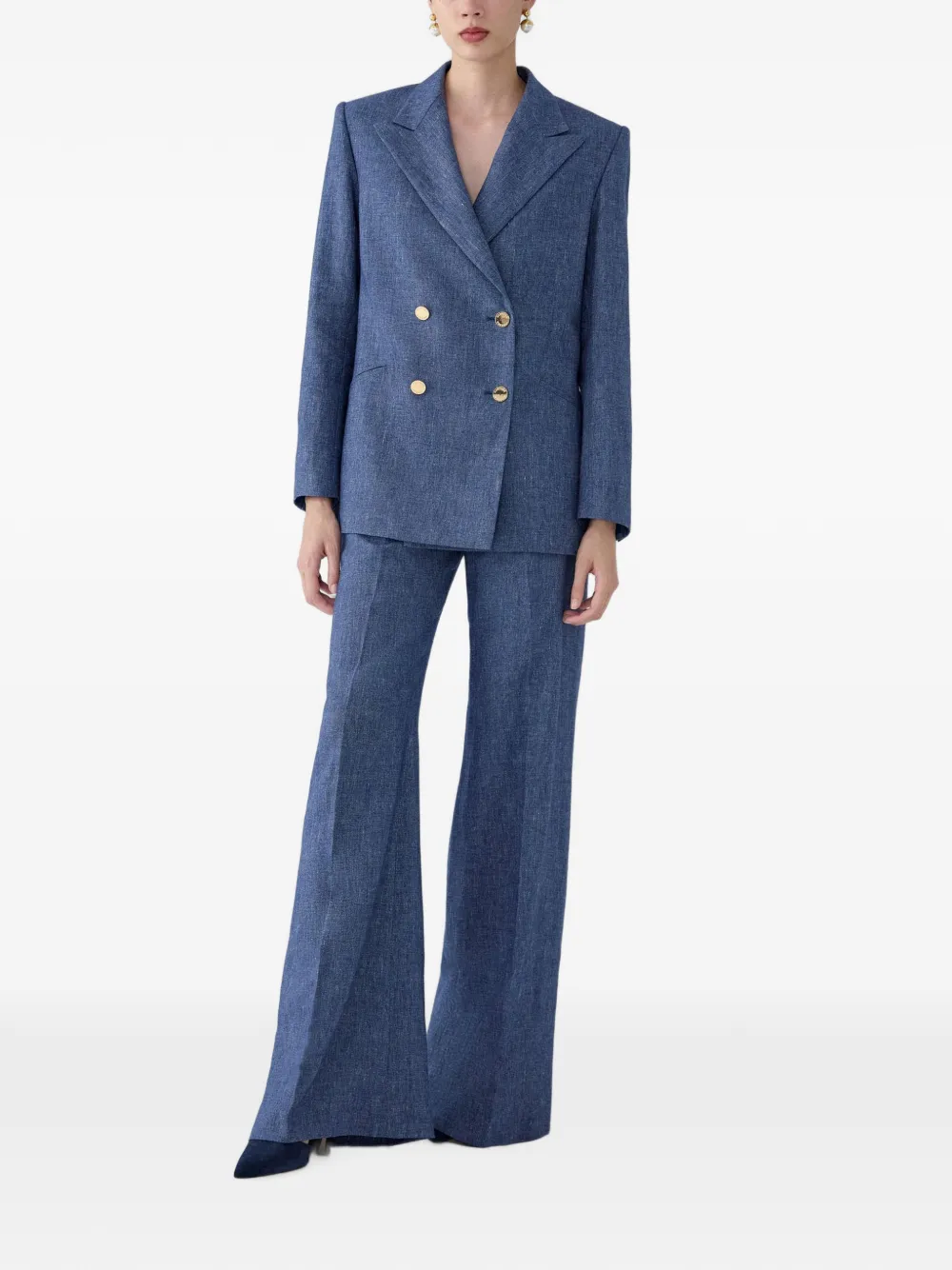 Carolina Herrera Diane broek met wijde pijpen Blauw