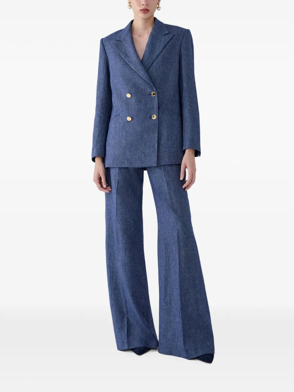 Carolina Herrera Diane broek met wijde pijpen Blauw