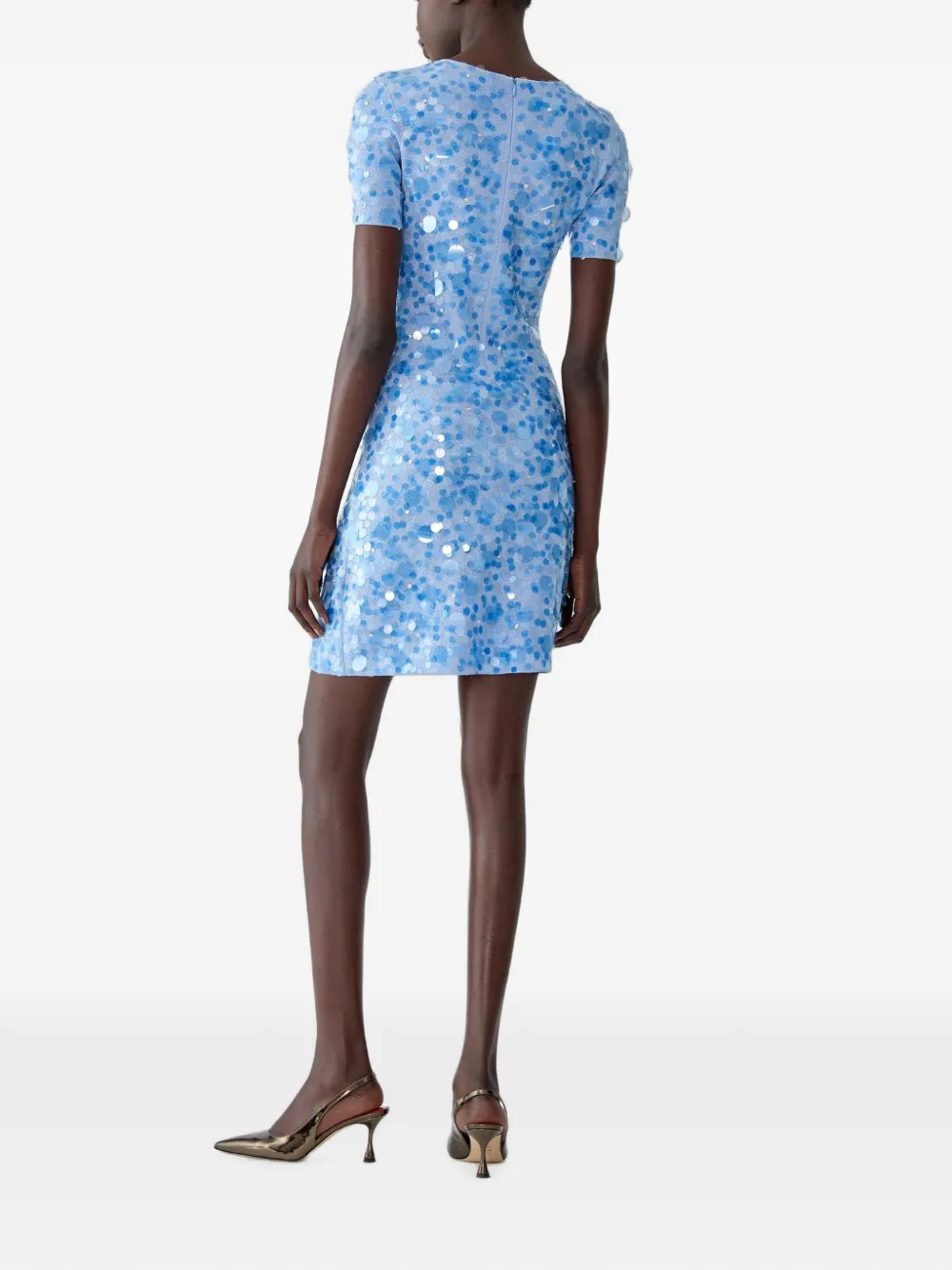 Carolina Herrera Jurk verfraaid met pailletten Blauw