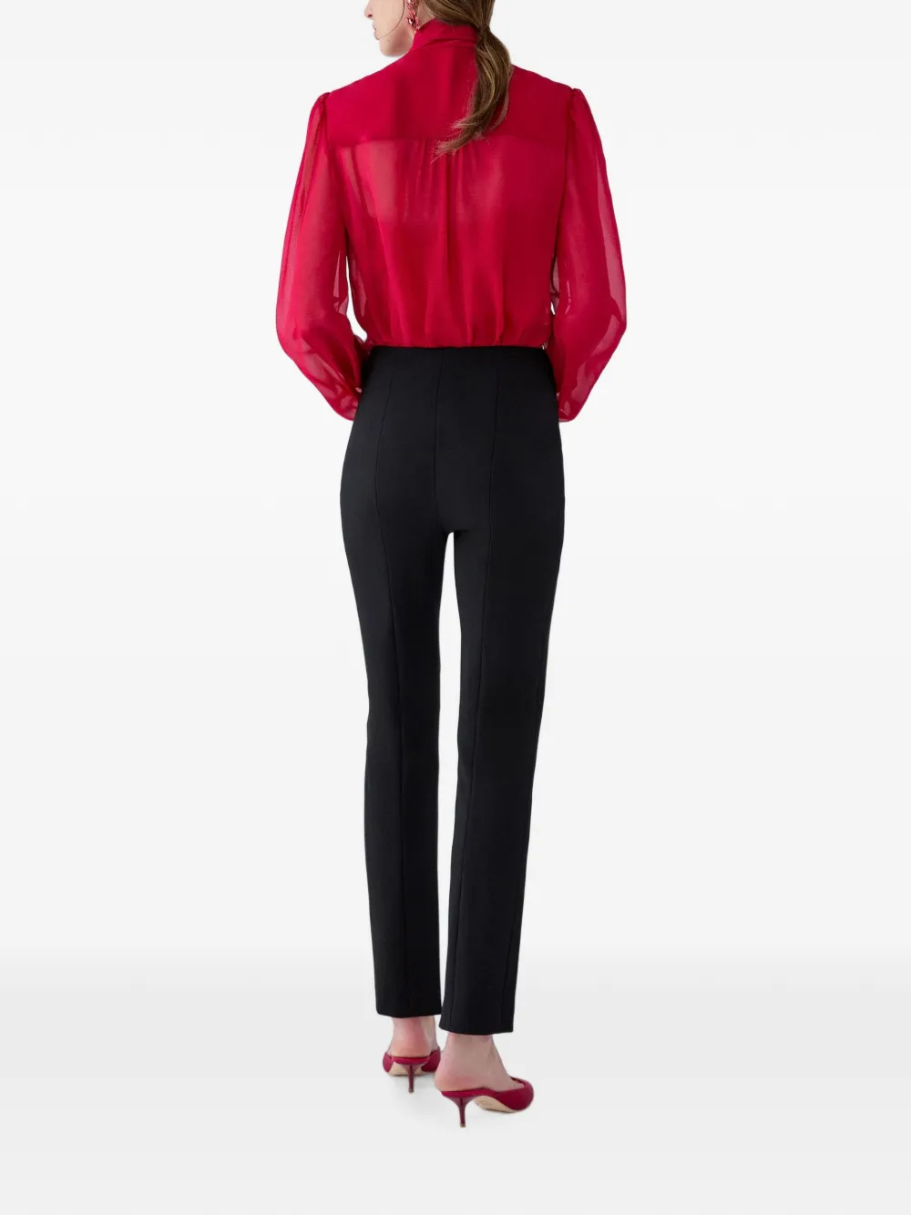 Carolina Herrera Blouse met geplooid detail Rood