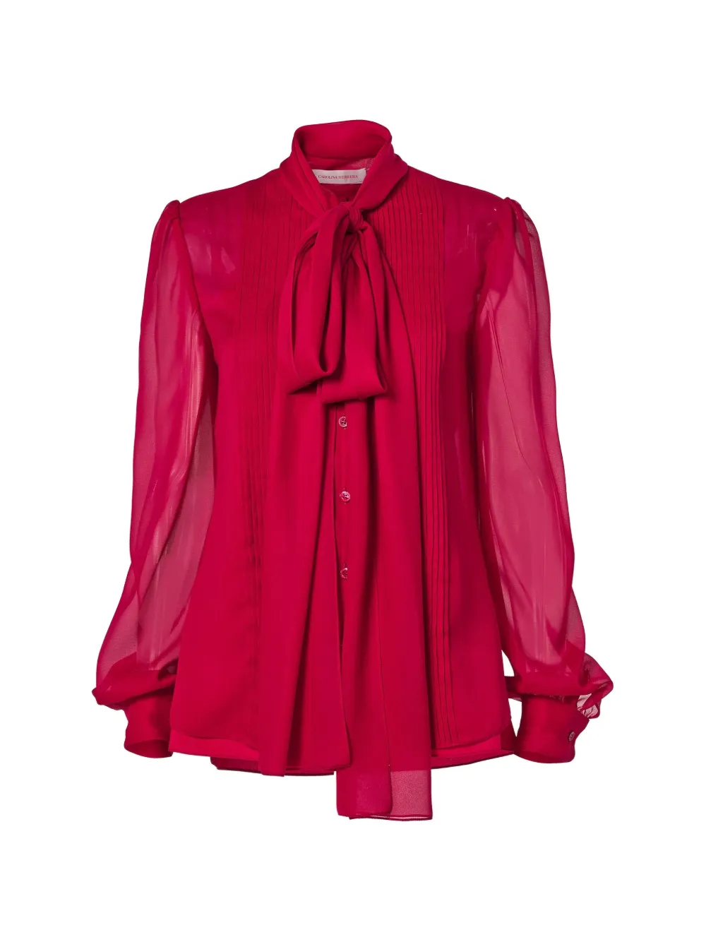 Carolina Herrera pleated-detail blouse - Rosso