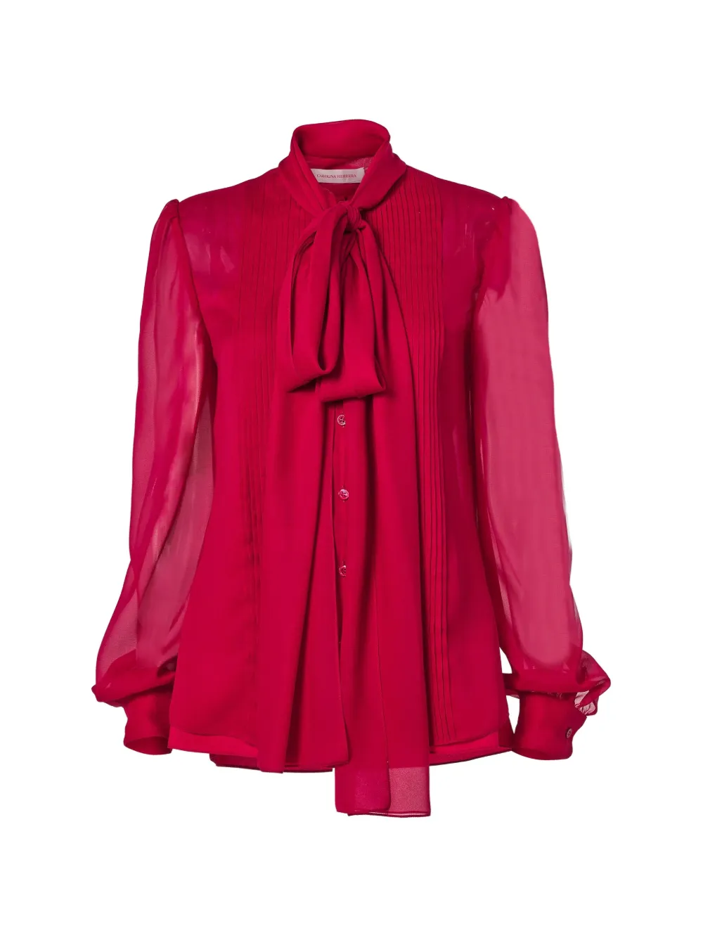 Carolina Herrera pleated-detail blouse - Rosso