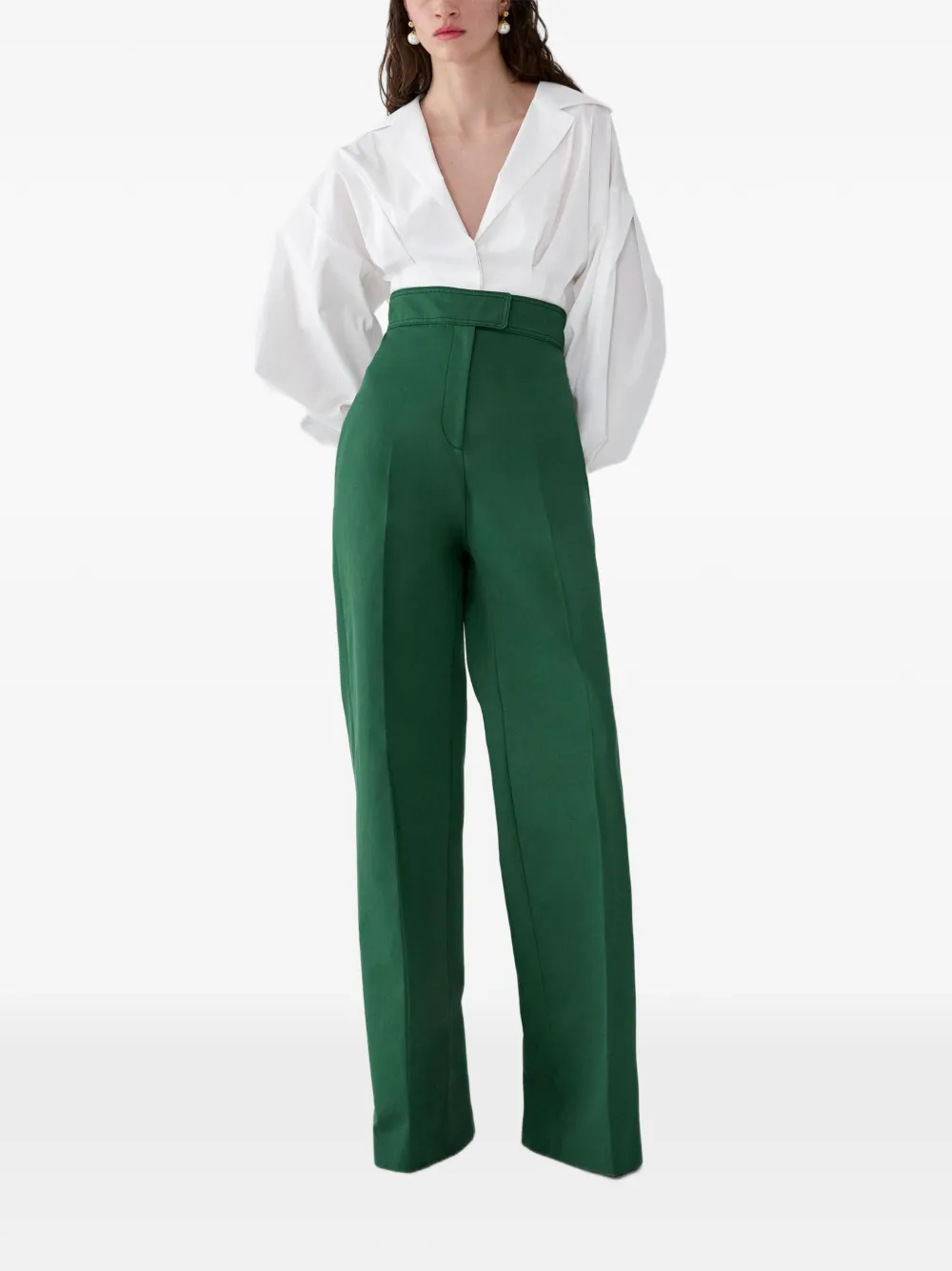 Carolina Herrera Balloon-sleeve Shirt in White, view 2