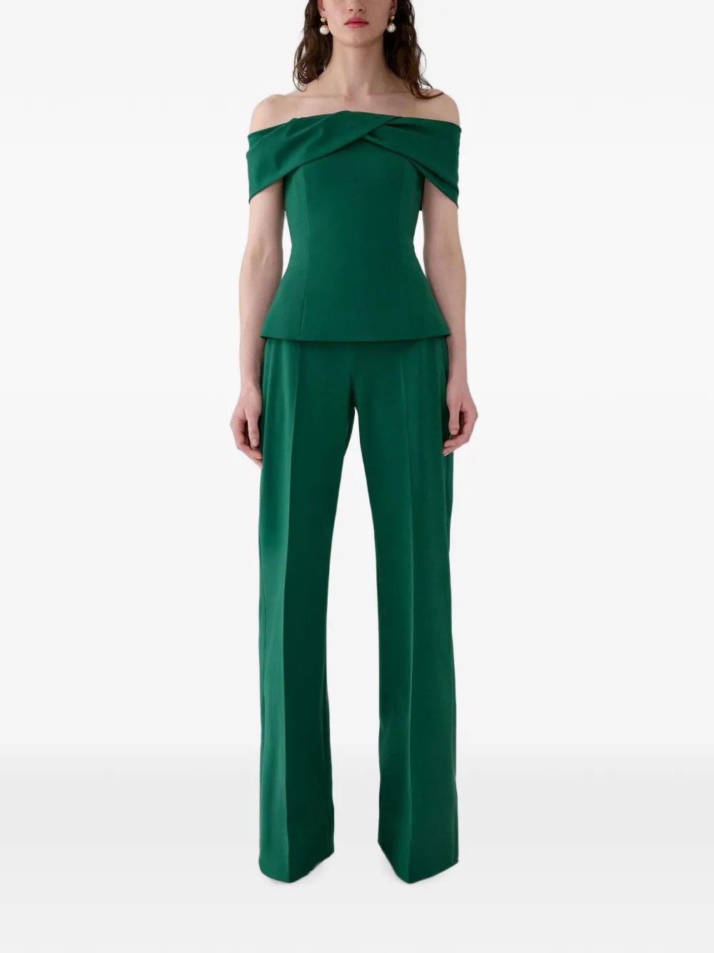 Carolina Herrera Broek met wijde pijpen Groen