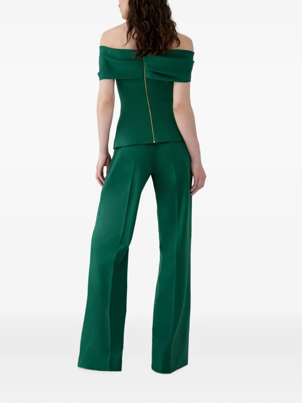 Carolina Herrera Broek met wijde pijpen Groen